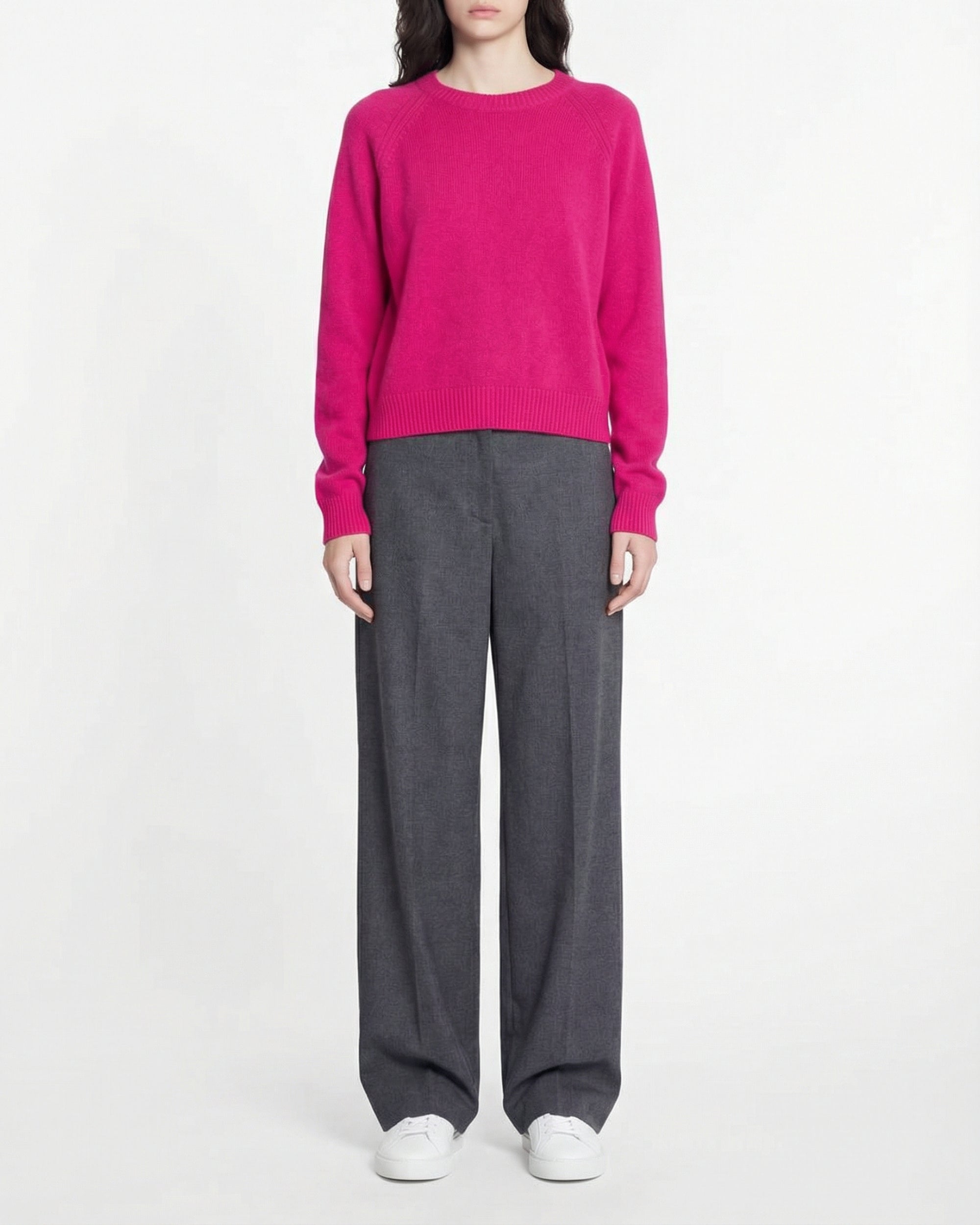Pull à col rond en cachemire - Raspberry Pink