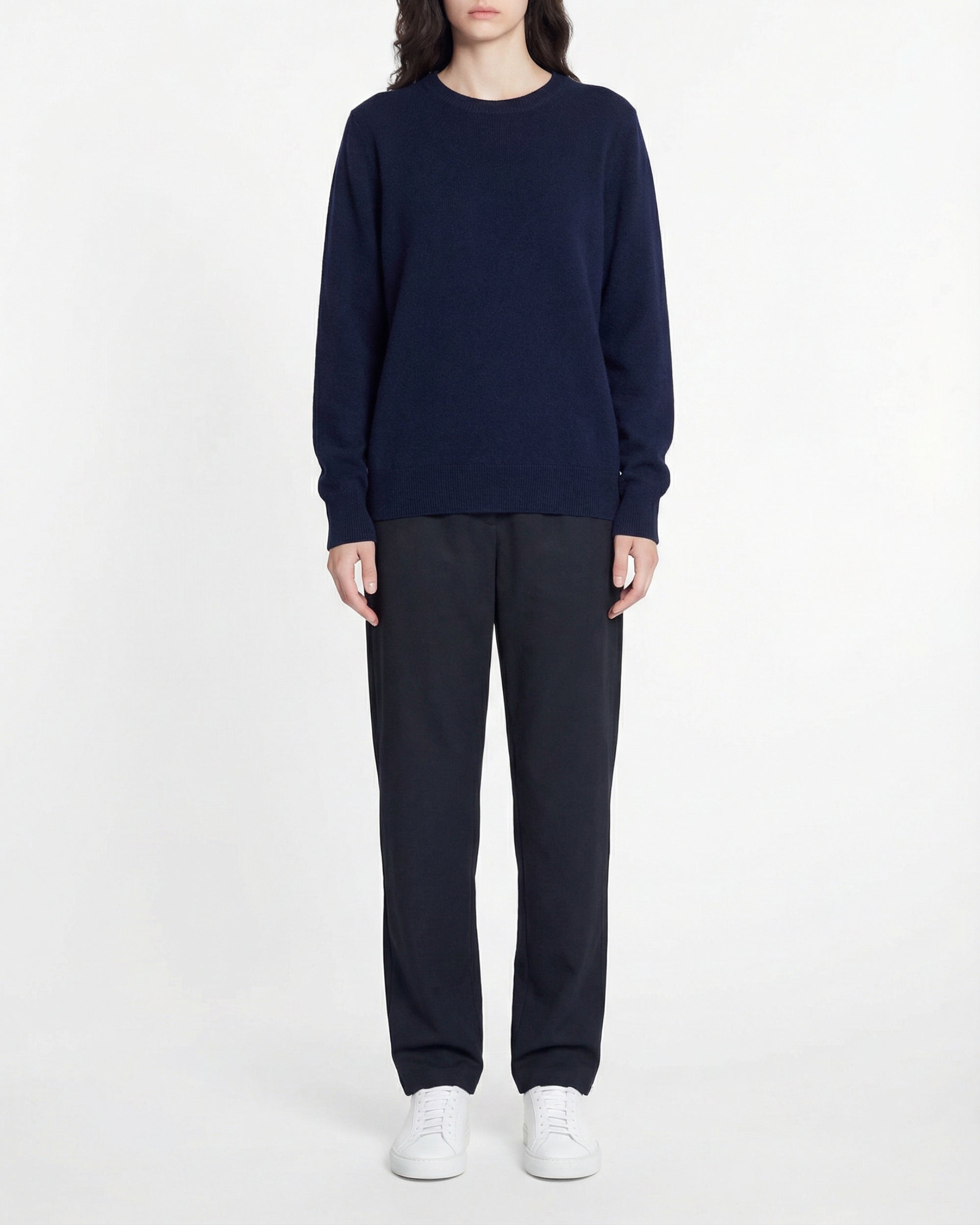 Cashmere round-neck jumper - Navy