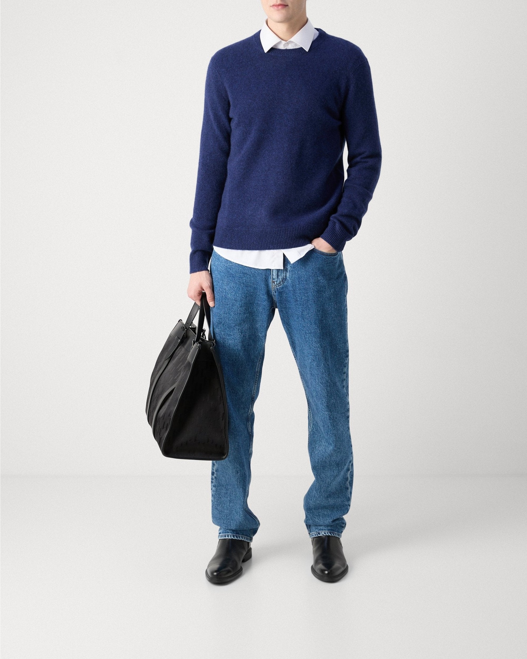 Pull à col rond en cachemire - Dark Blue