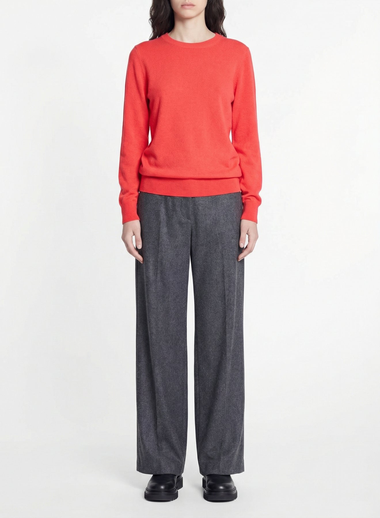 Cashmere round-neck jumper - Utopic Corail