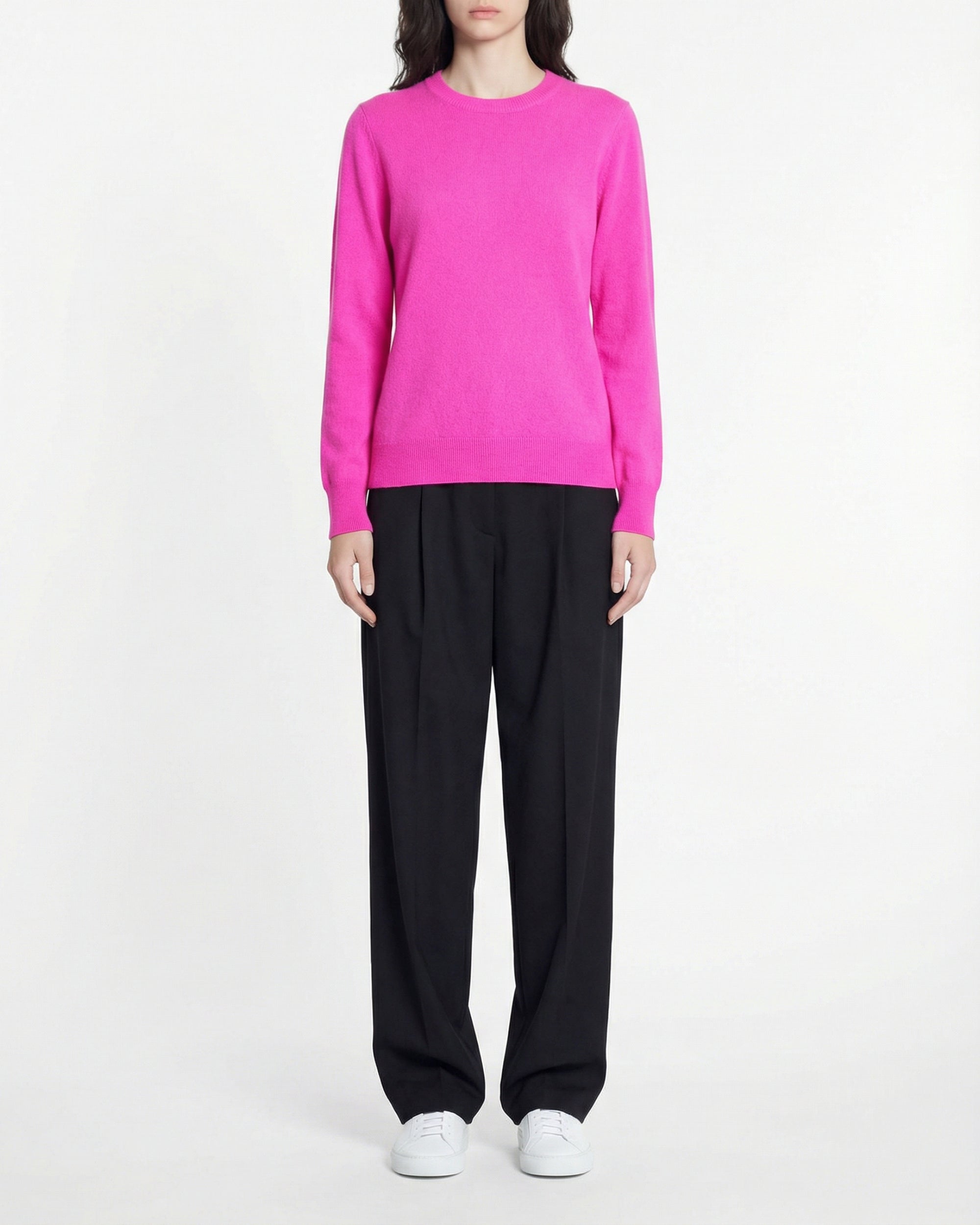 Cashmere round-neck jumper - Utopic Pink