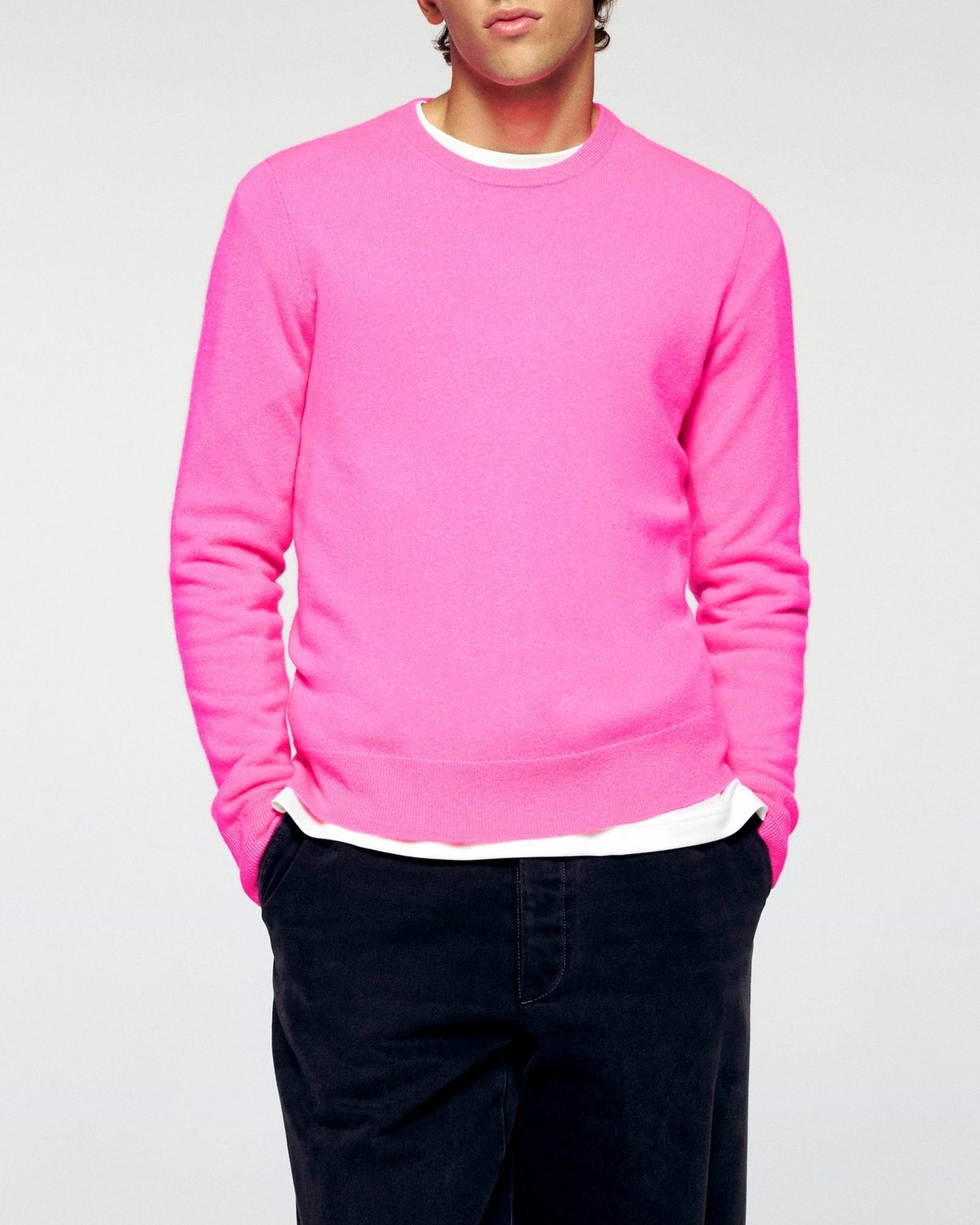 Pull à col rond en cachemire - Pink
