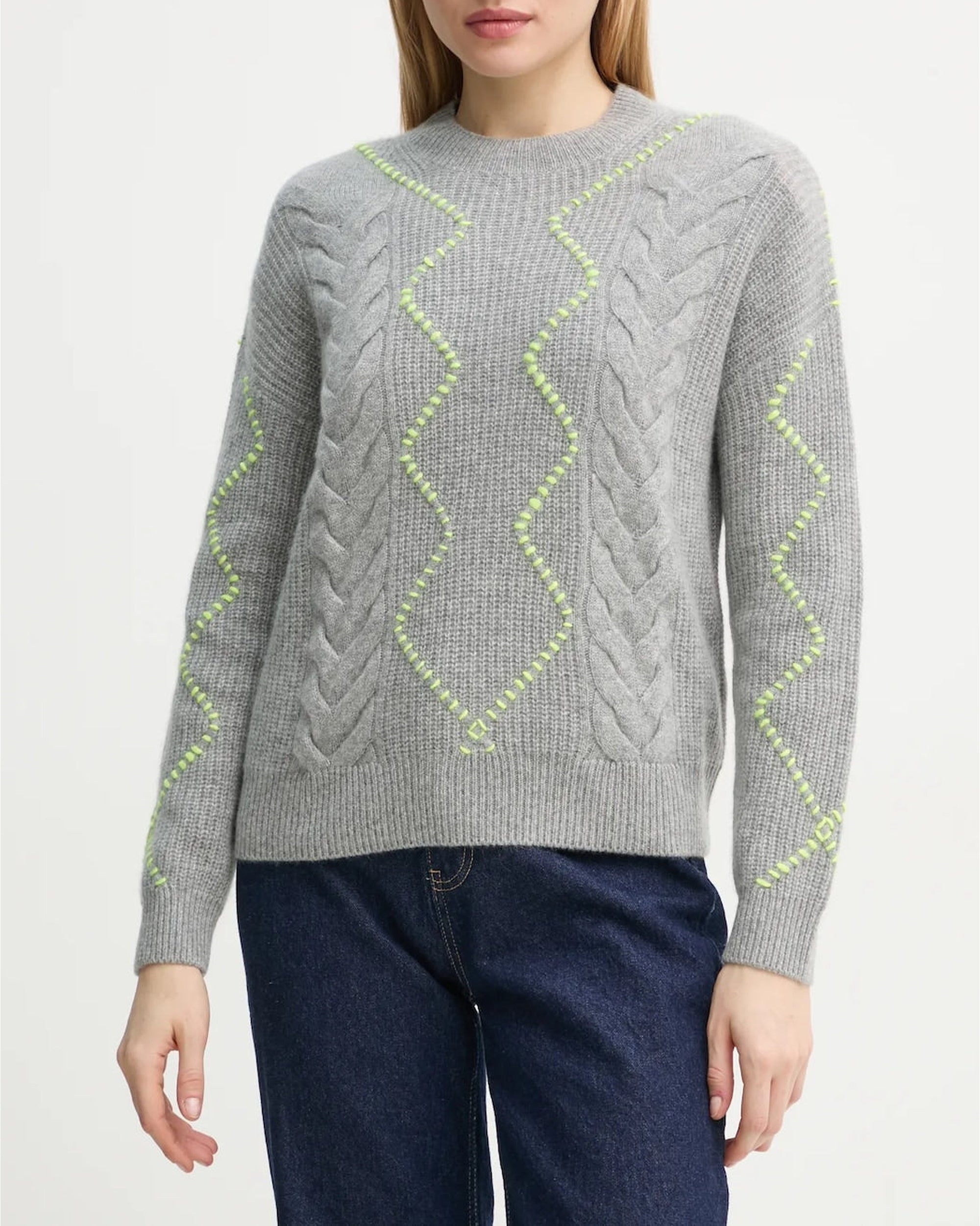 Pull à col rond en cachemire - Gris Chiné Foncé