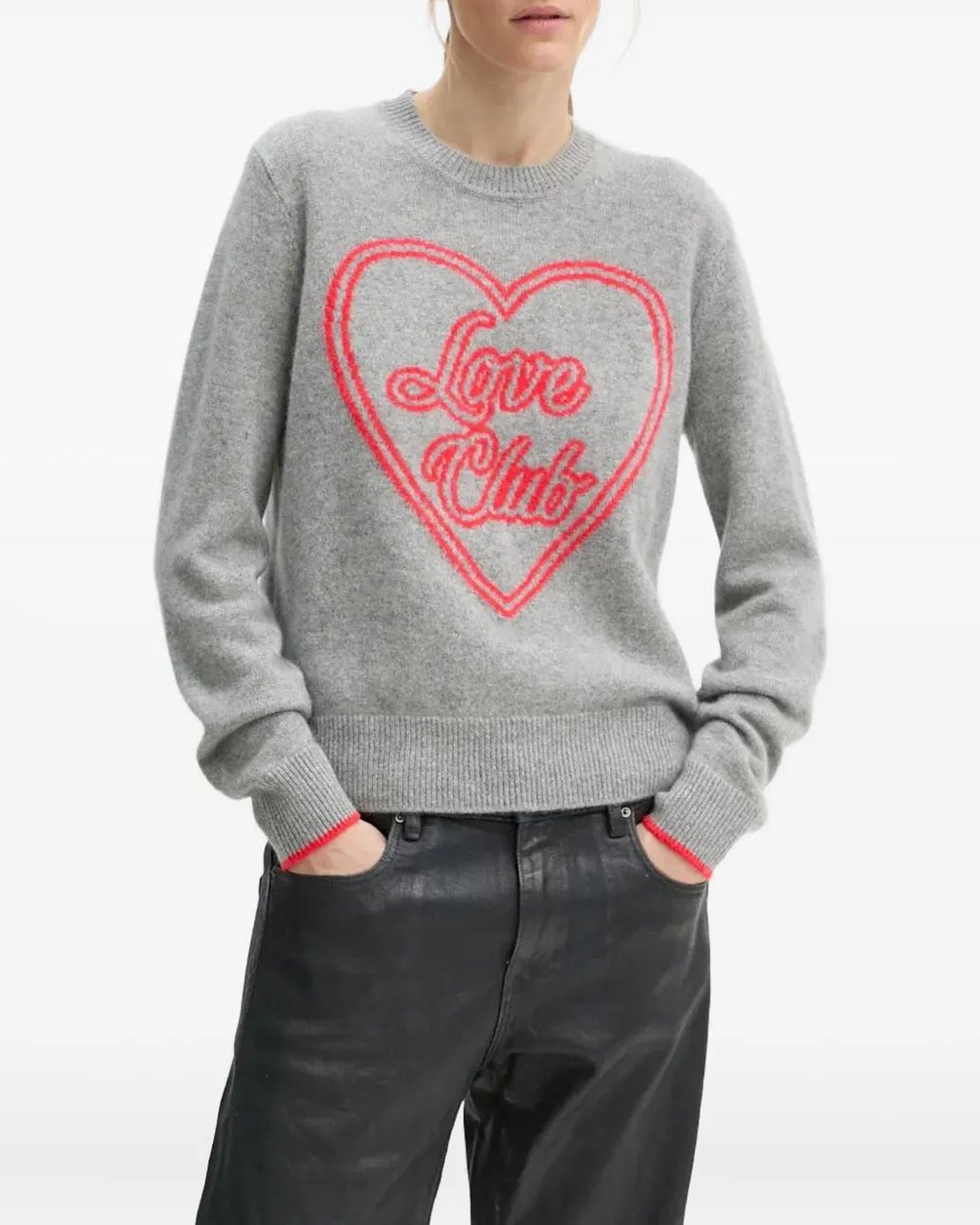 Pull à col rond en cachemire - Gris Chiné Foncé