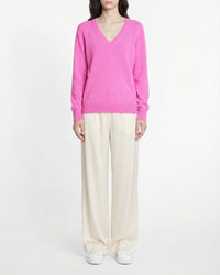 Cashmere V-neck jumper - Dreamy Pink