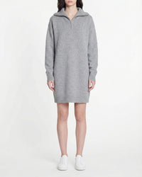 Cashmere short dress - Dark Mottled Grey