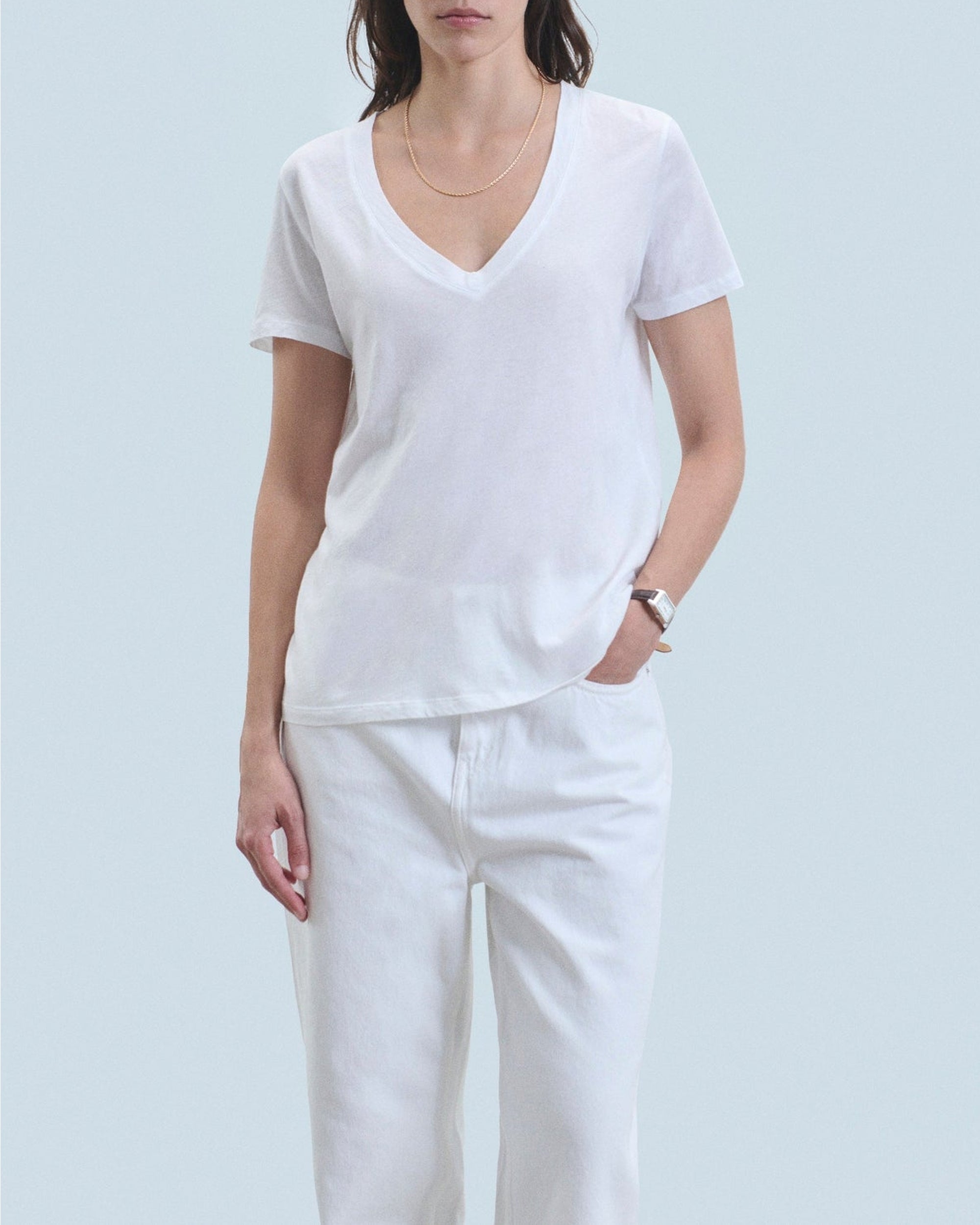 V-neck T-shirt - White