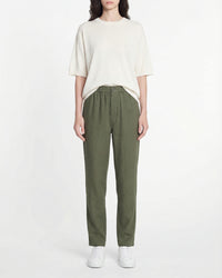 Pantalon droit en lin - Kaki