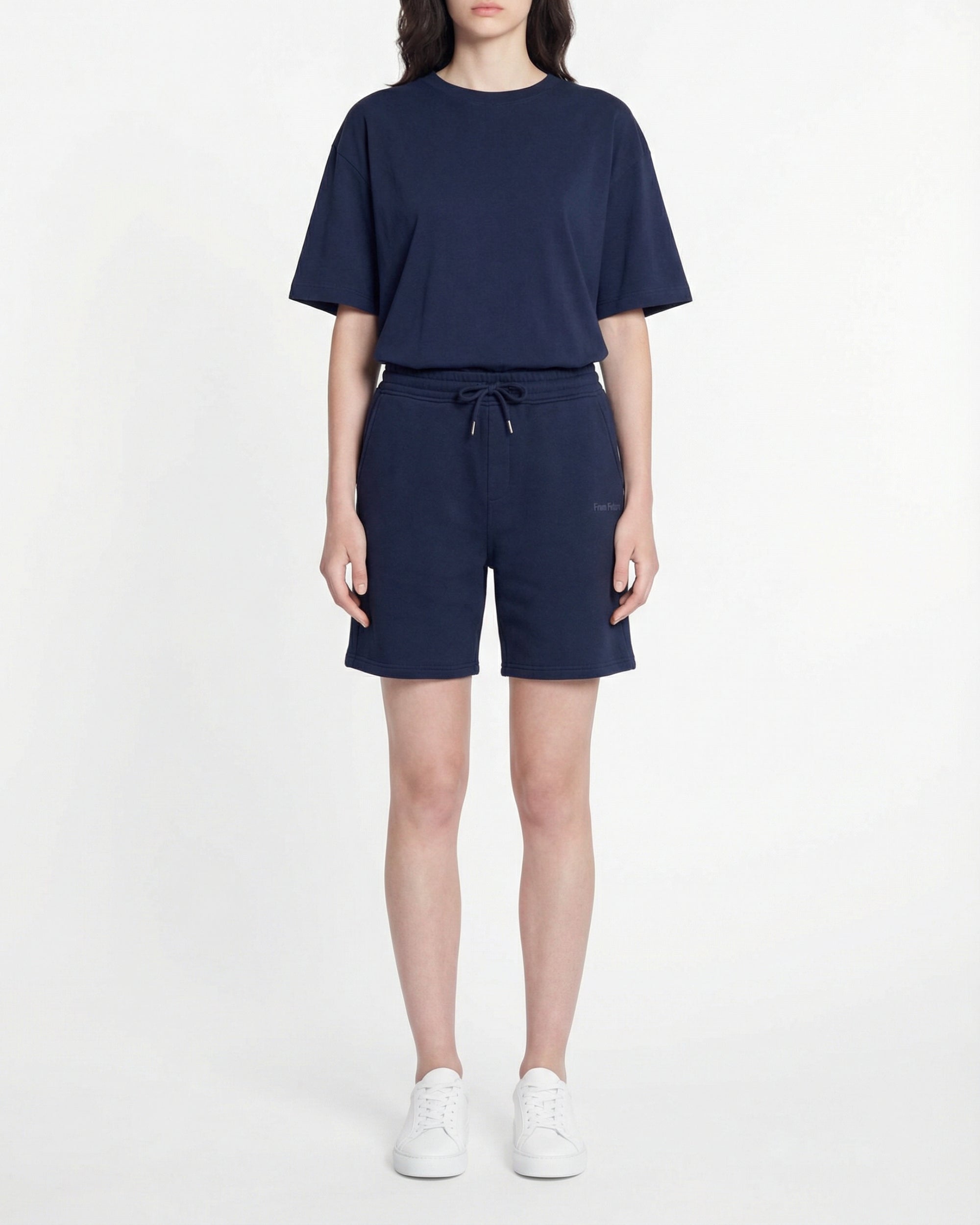 Short droit brodé - Washed Navy