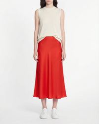 Jupe midi Gina en soie - Red
