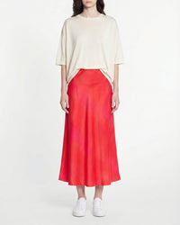 Jupe midi Vicky en soie - Utopic Pink