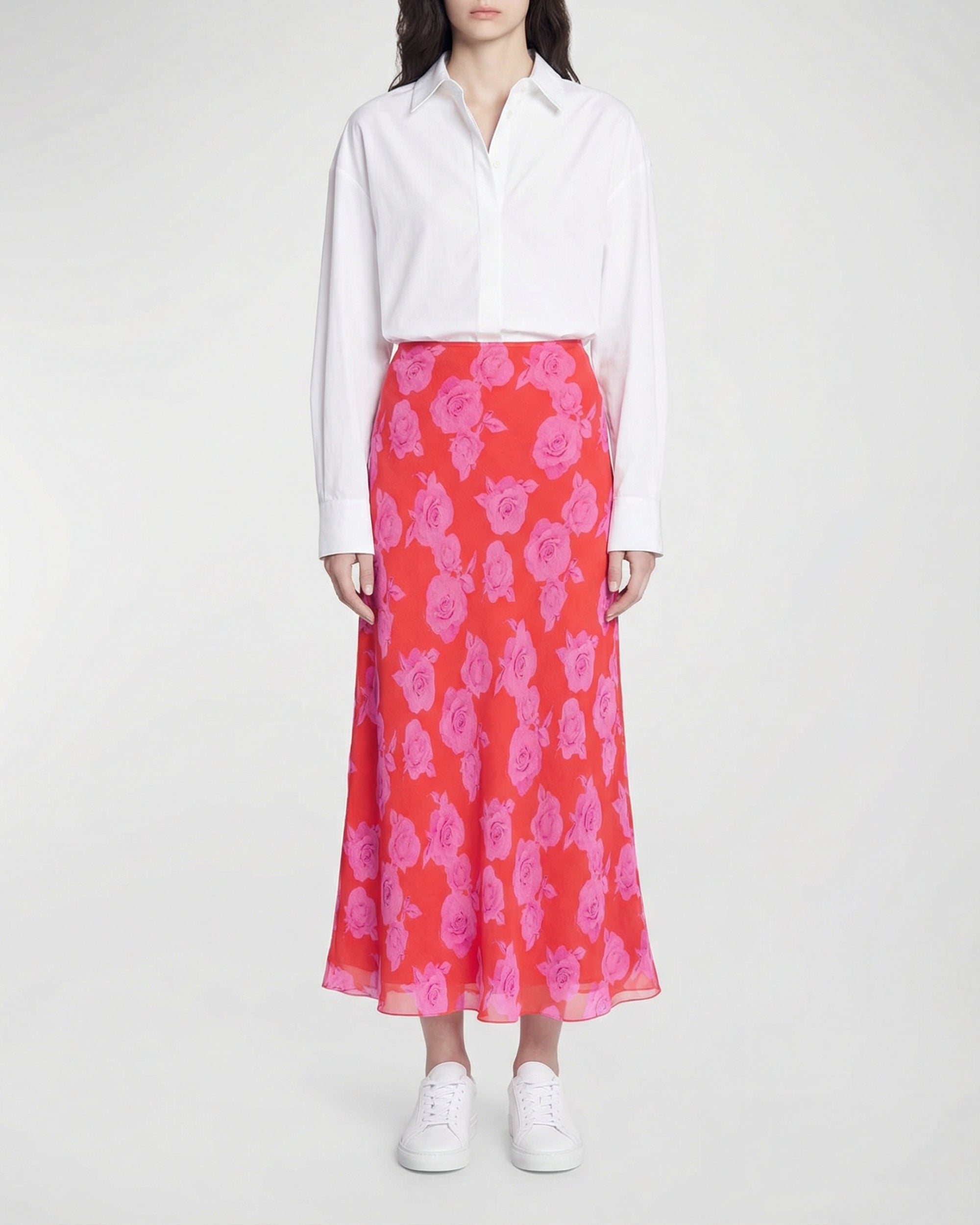 Mid-length skirt - Summer Roses