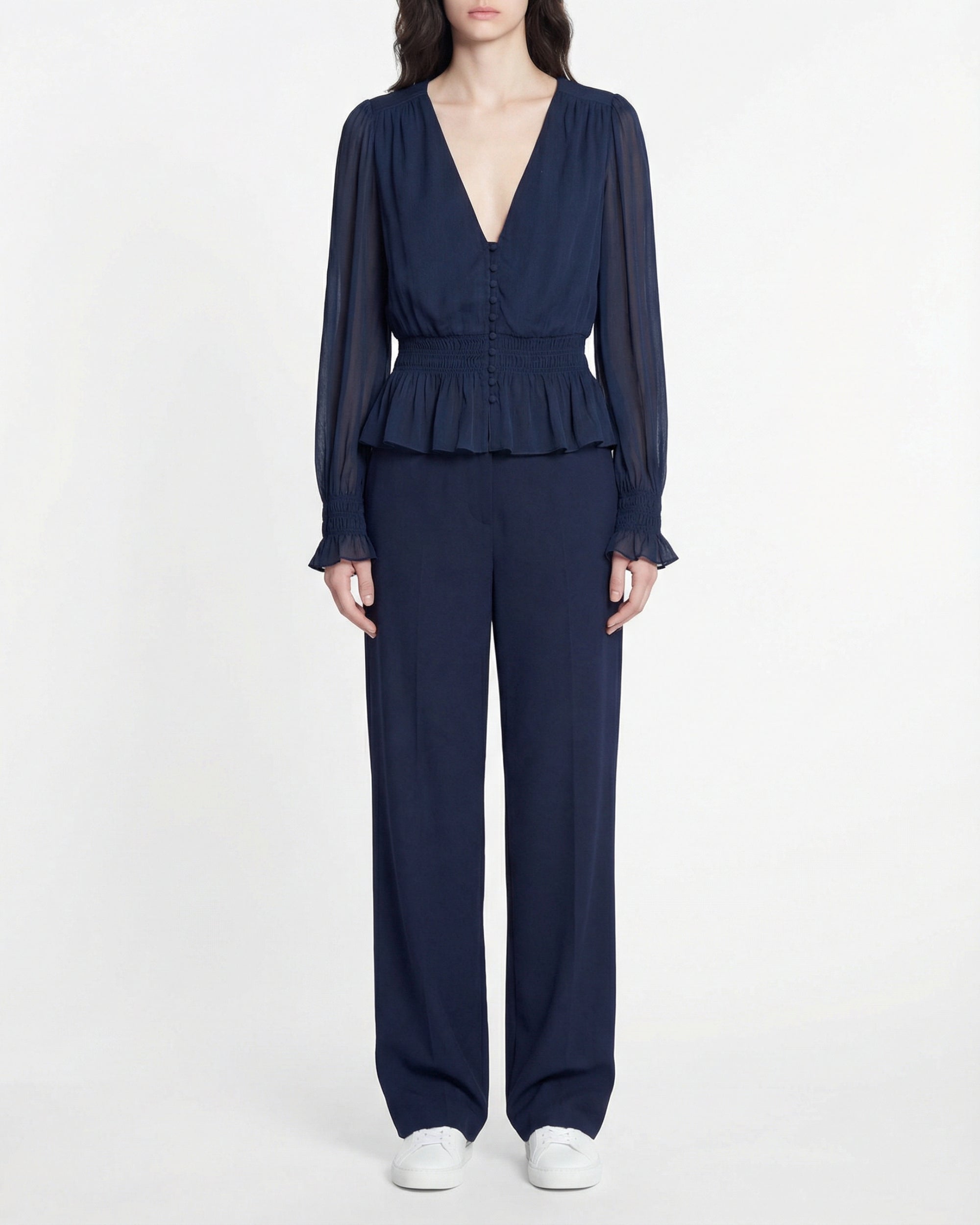 Blouse à manches longues Golda - Navy