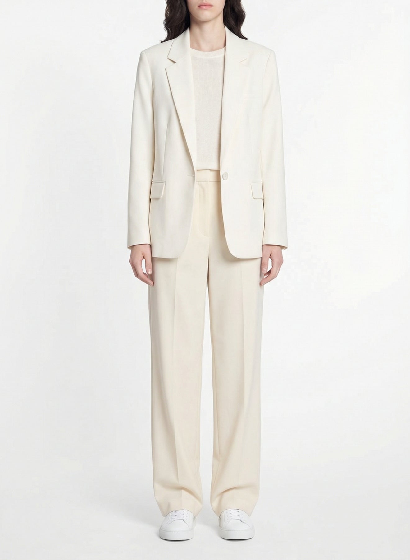 Tailored collar blazer jacket - Ecru