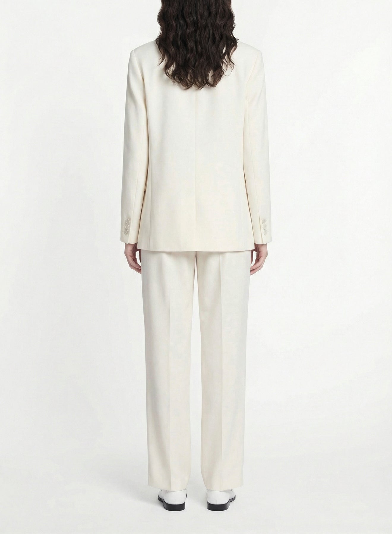 Tailored collar blazer jacket - Ecru