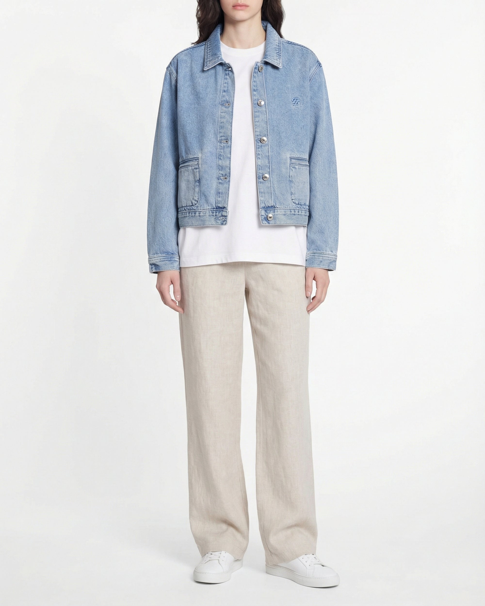 Veste regular en denim - Bleu Clair