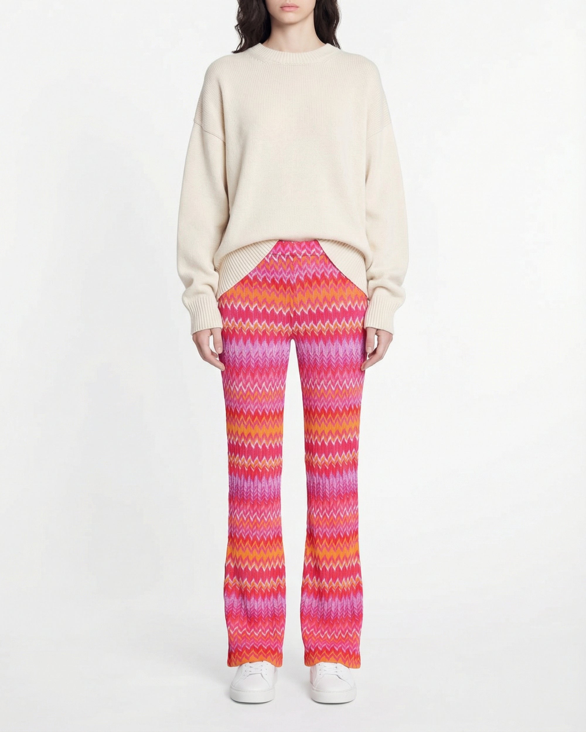 Pantalon flare - Multico Rose & Orange