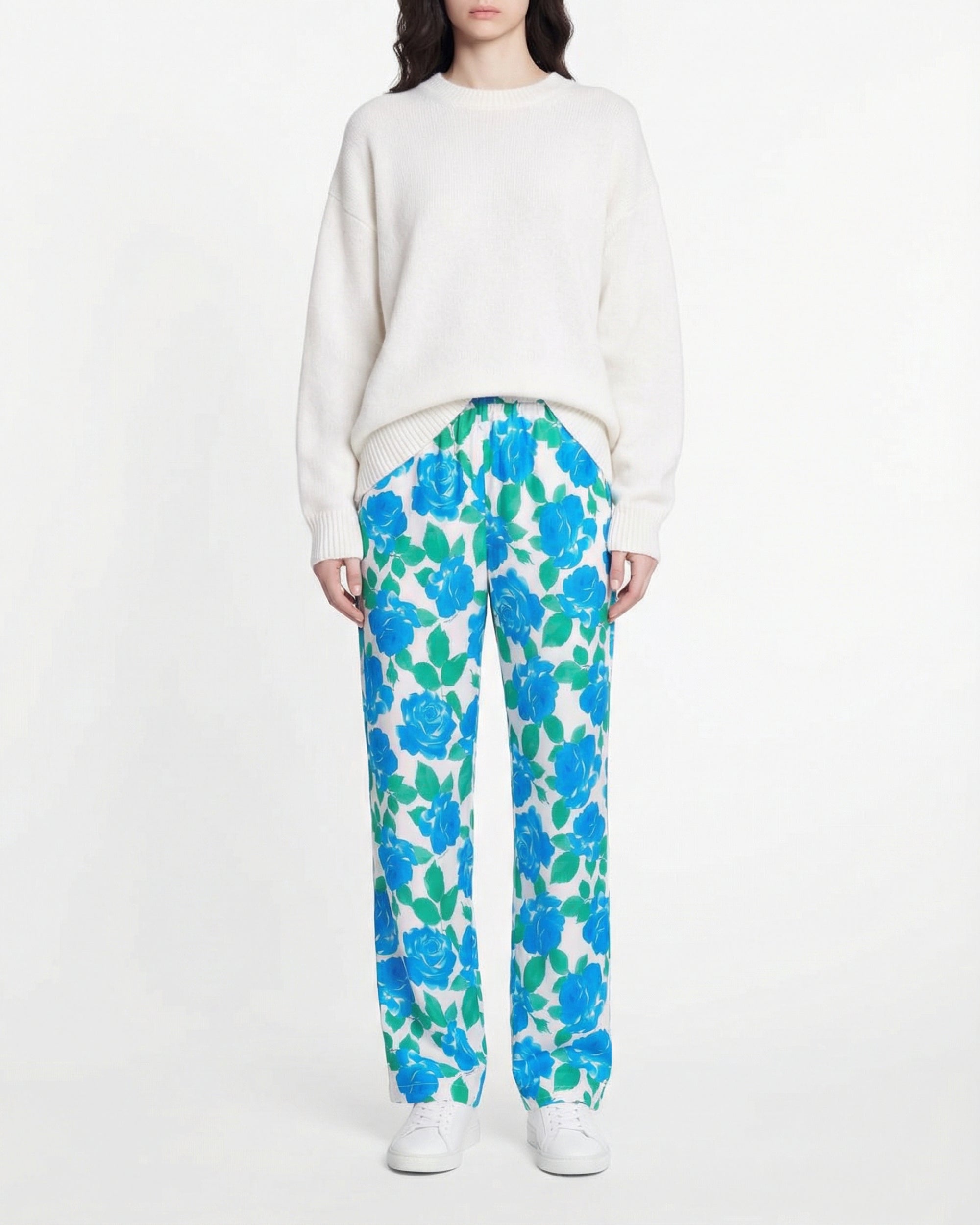 Pantalon large Liam - Electric Roses Blue