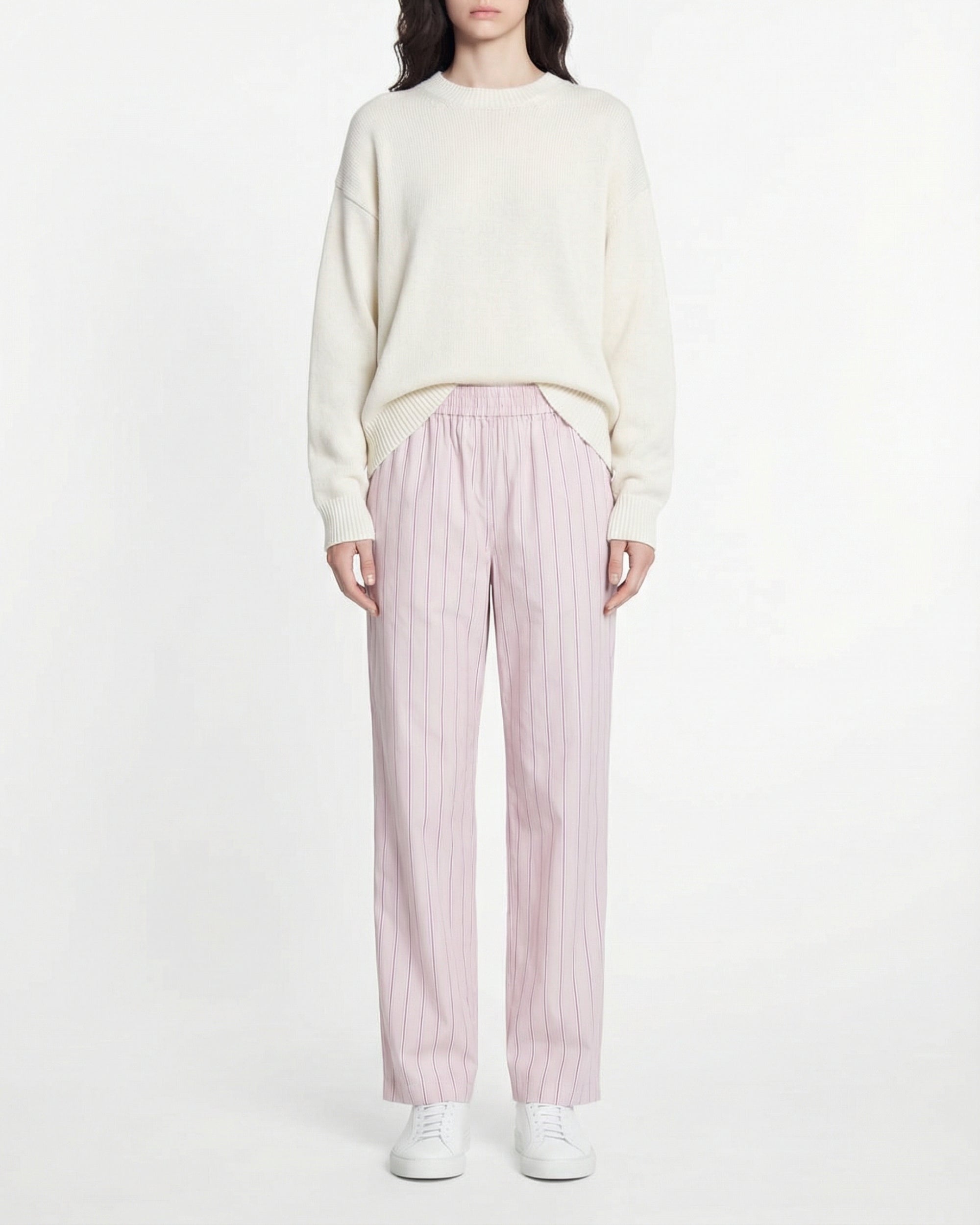 Pantalon flare à rayures - Beige