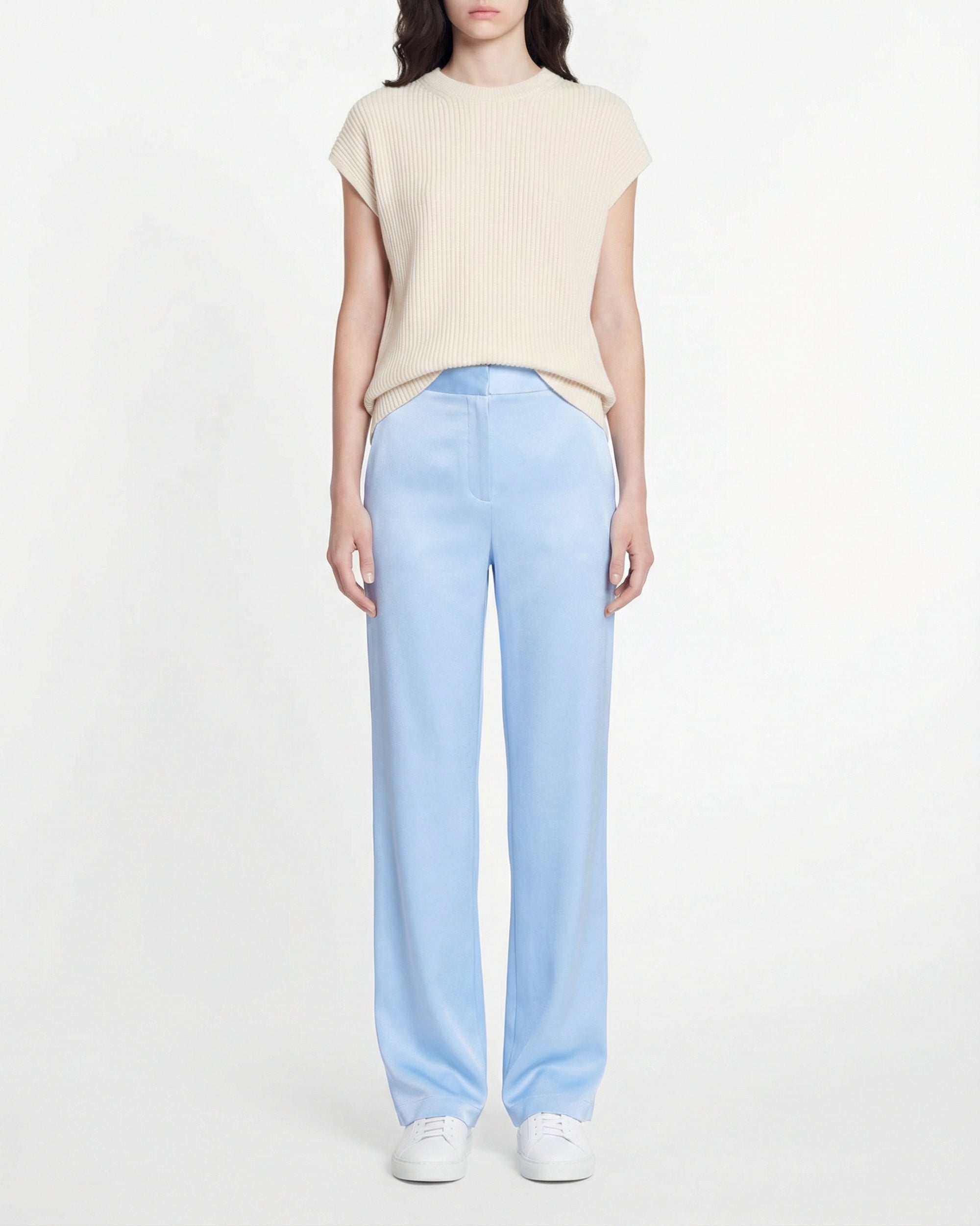 Pantalon droit taille haute - Baby Blue