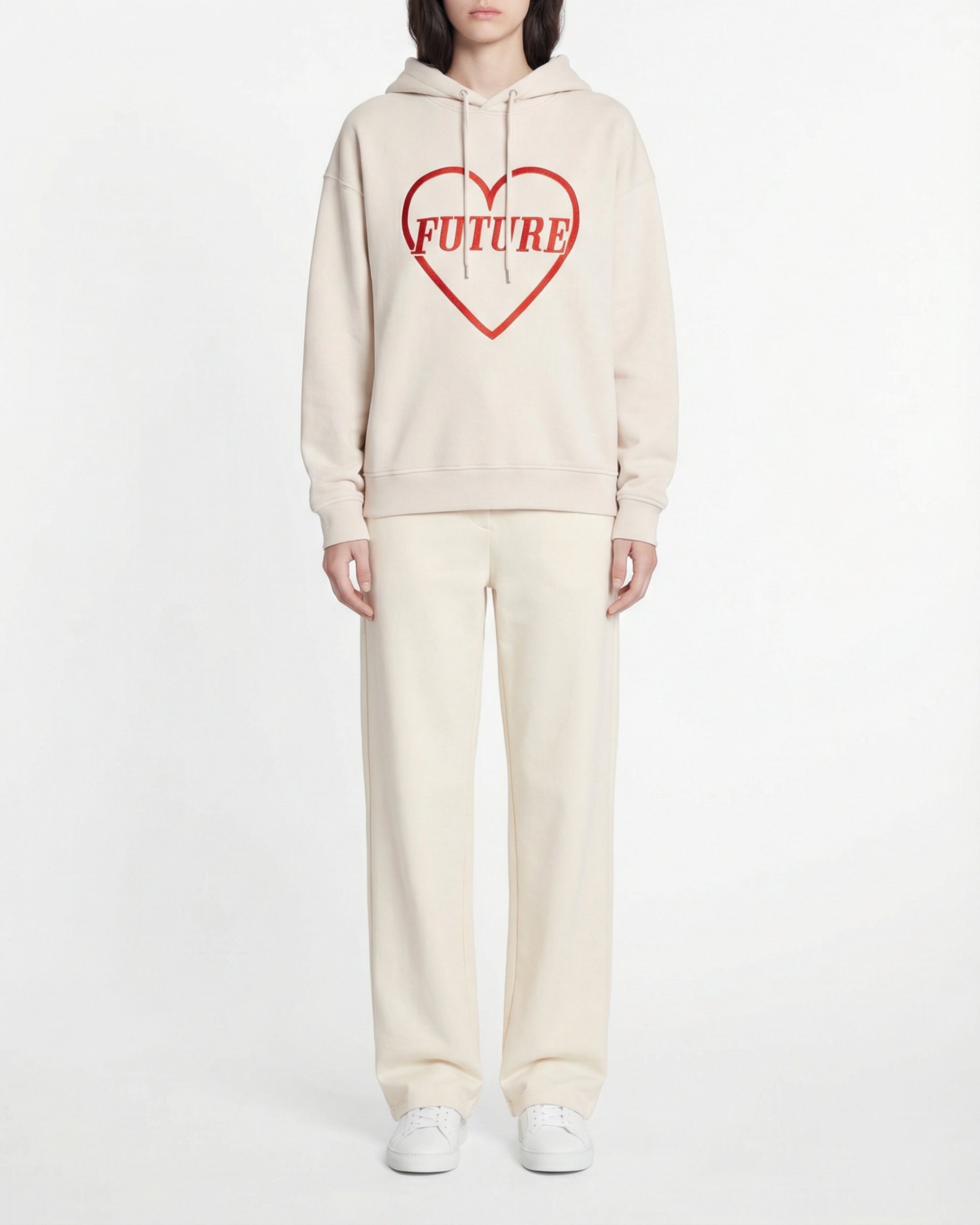 Hoodie Maxi Coeur - Sable