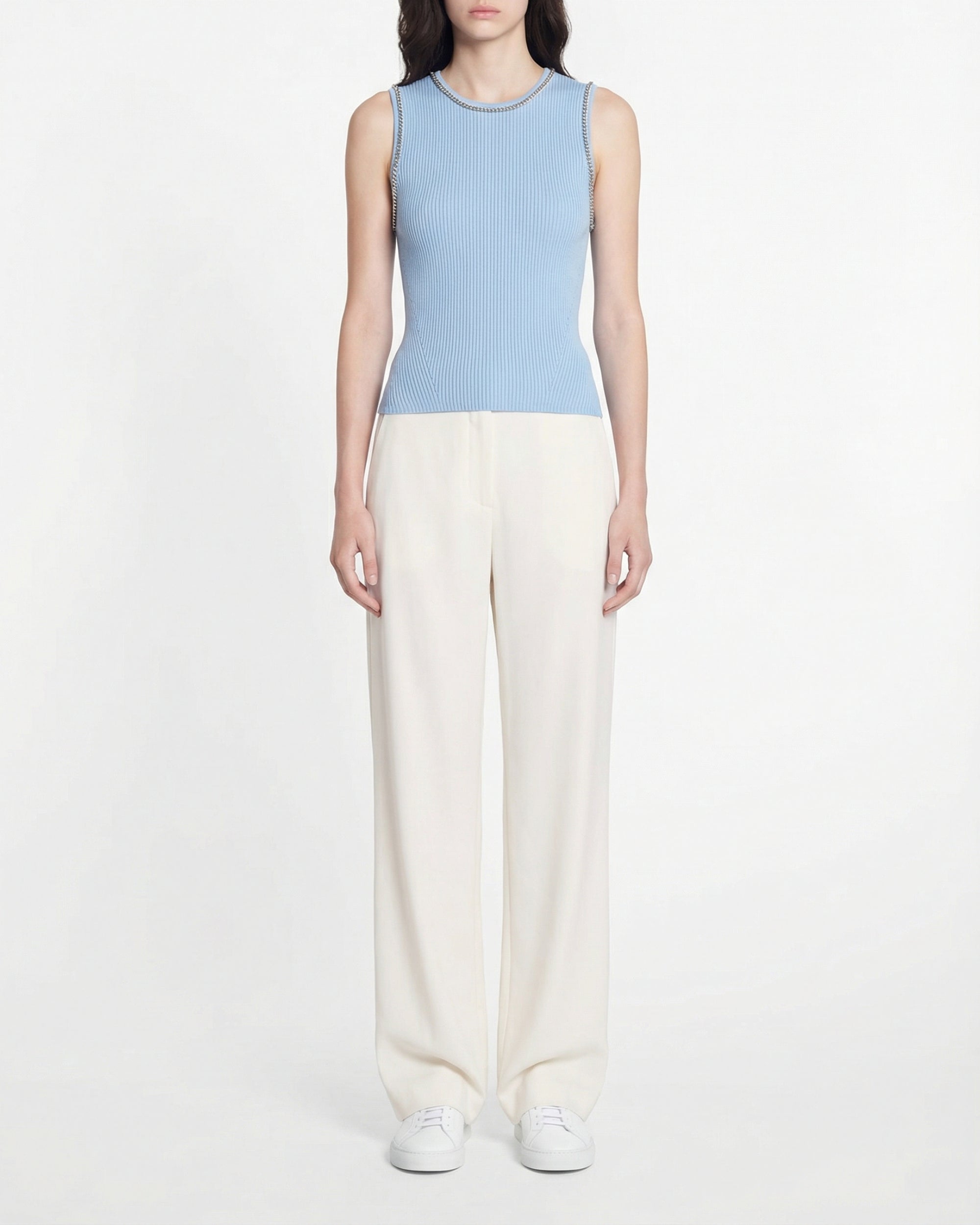 Débardeur à strass en laine - Baby Blue