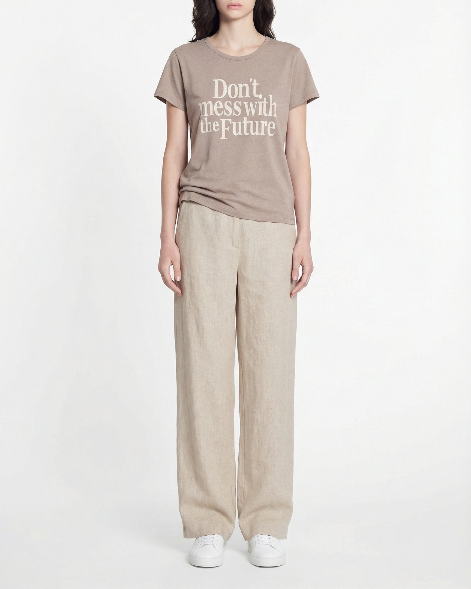 T-shirt à col rond - Washed Tropical Taupe