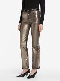Pantalon Reboot Crop en denim - Champagne Coated
