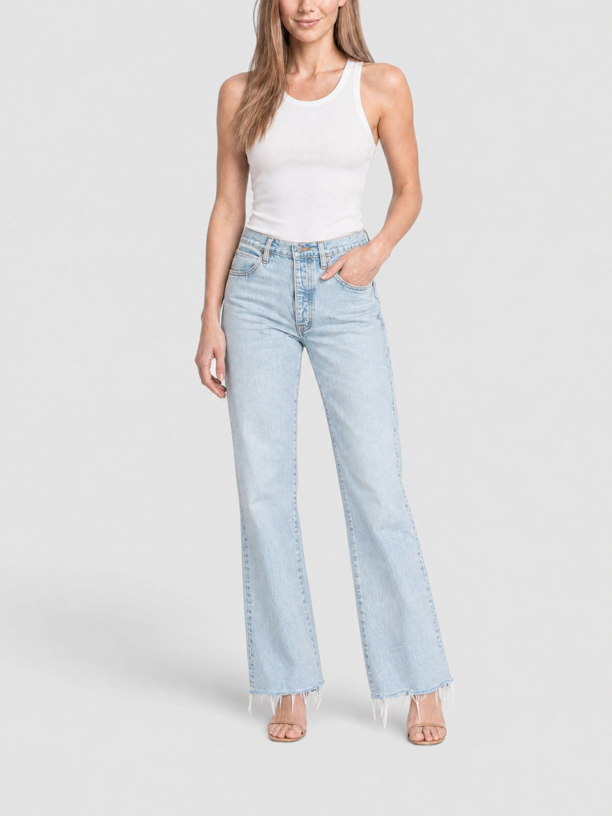 Lax denim trousers - Wisp Raw Fray