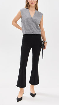 Pantalon Jet Set Crop Mini Boot Pintuck en denim - Sheen Noir
