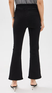 Pantalon Jet Set Crop Mini Boot Pintuck en denim - Sheen Noir