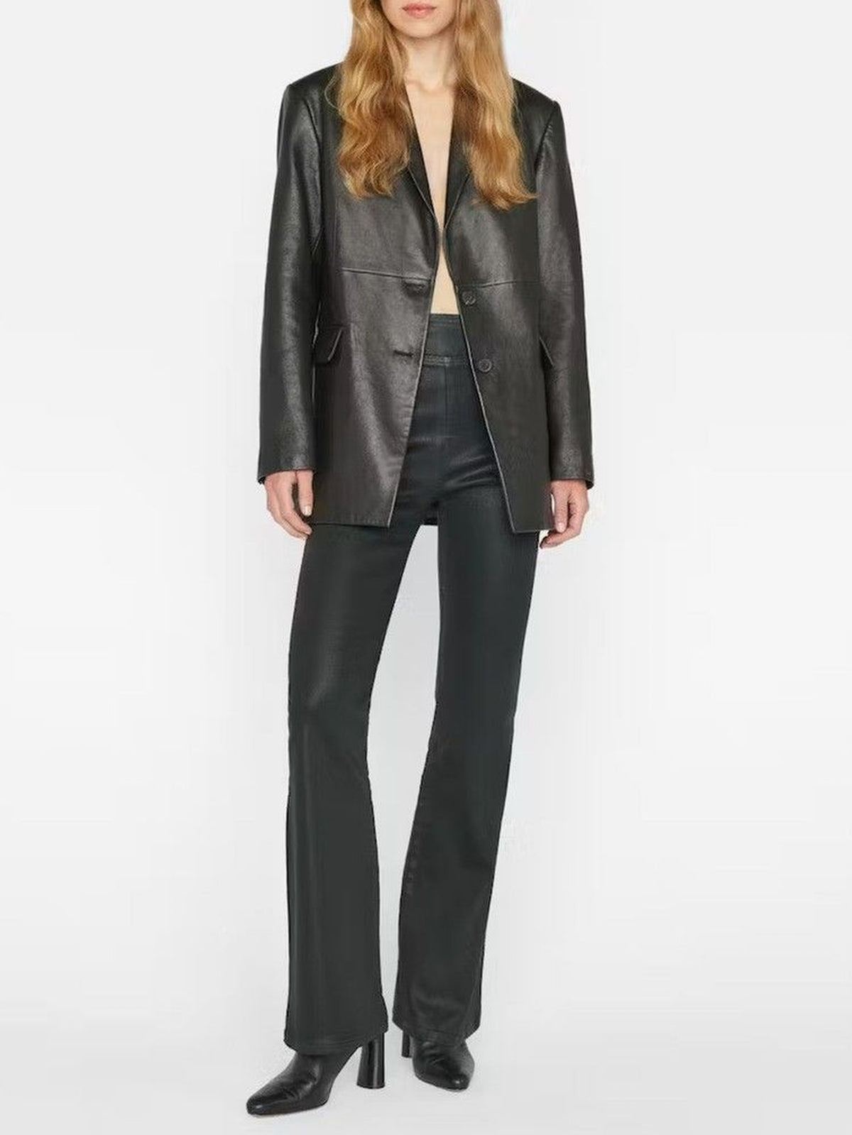 Pantalon Jetset Flare en denim - Noir Coated