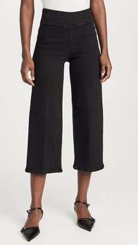 Jetset Wide Leg Crop denim trousers - Sheen Black