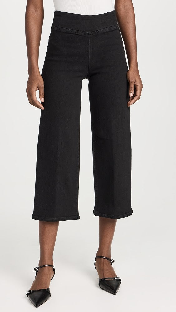 Jetset Wide Leg Crop denim trousers - Sheen Black