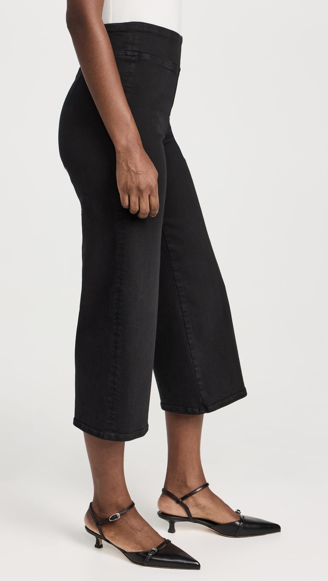 Jetset Wide Leg Crop denim trousers - Sheen Black