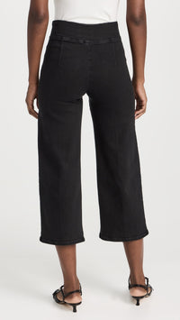 Jetset Wide Leg Crop denim trousers - Sheen Black