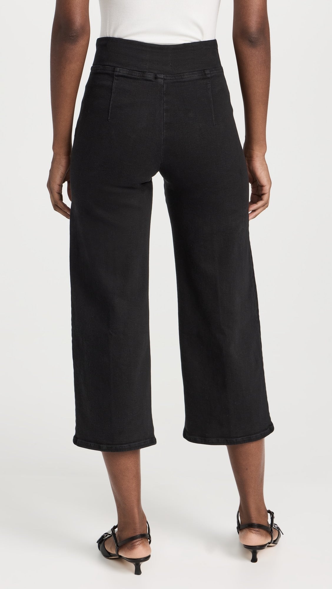 Jetset Wide Leg Crop denim trousers - Sheen Black
