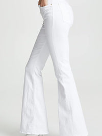 High-flare denim trousers - White