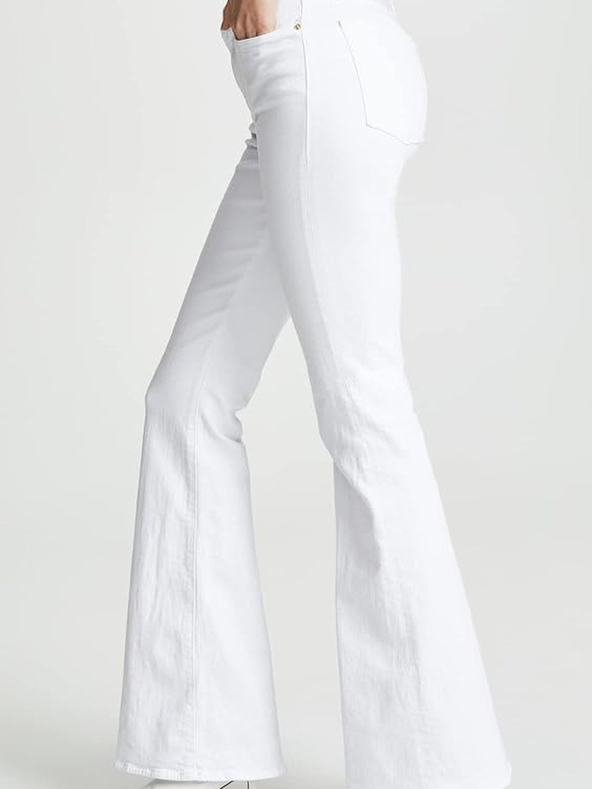 High-flare denim trousers - White