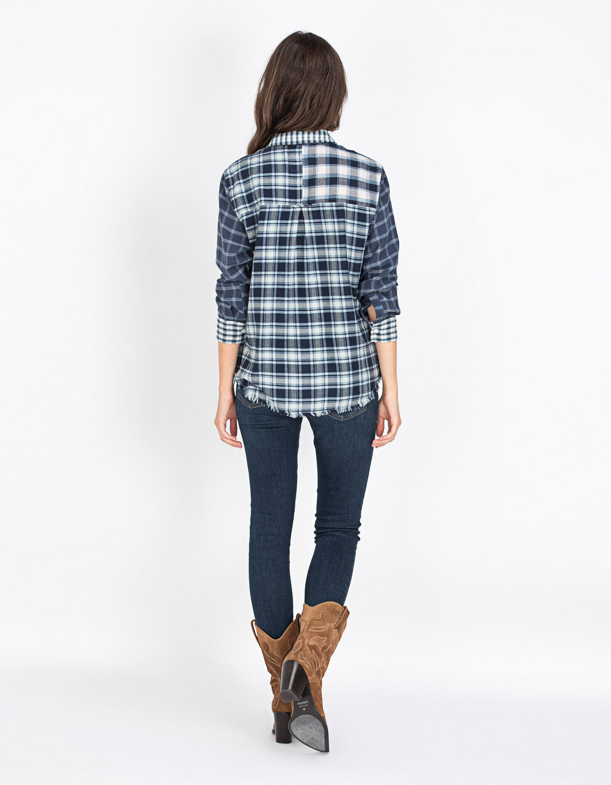 High-waisted skinny denim trousers - Moonflower