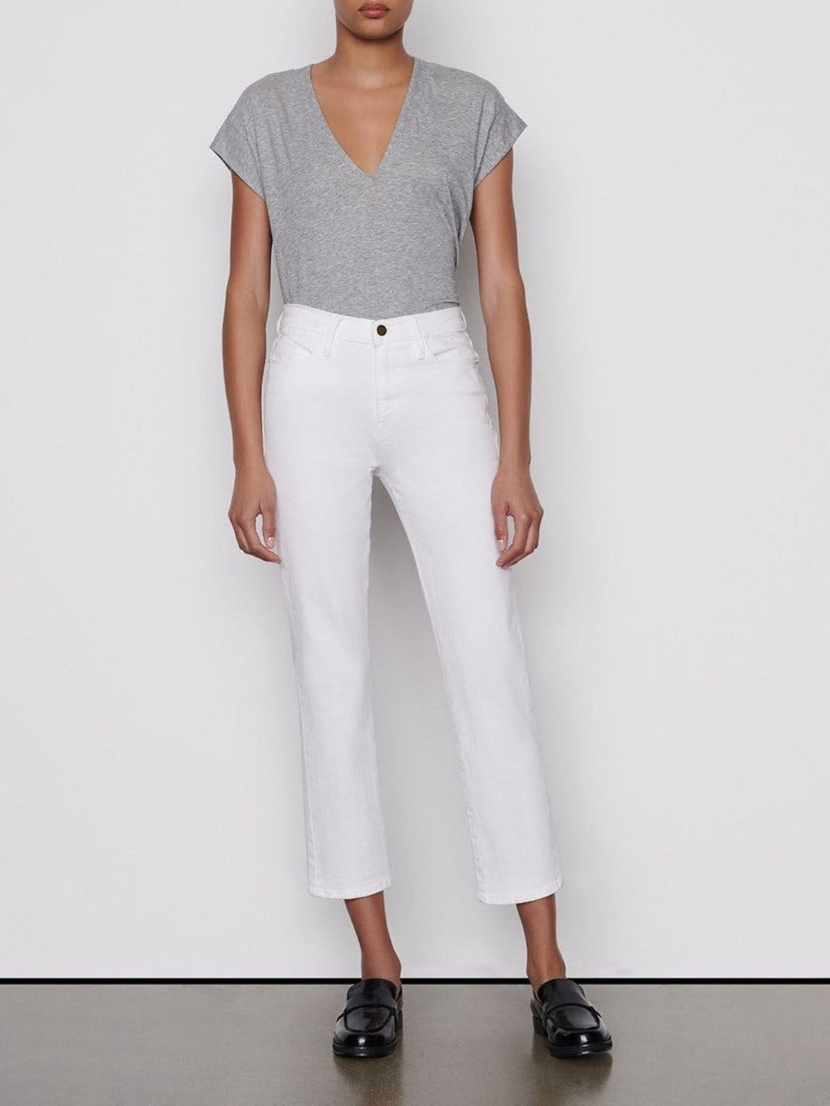 High Straight denim trousers - White