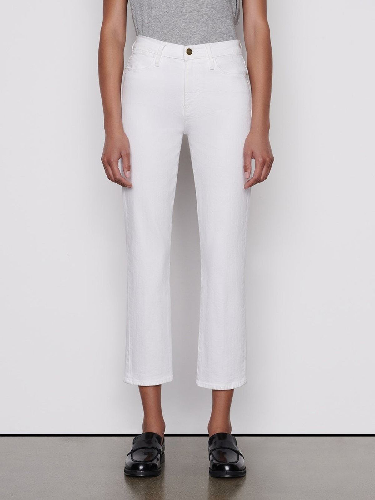 High Straight denim trousers - White