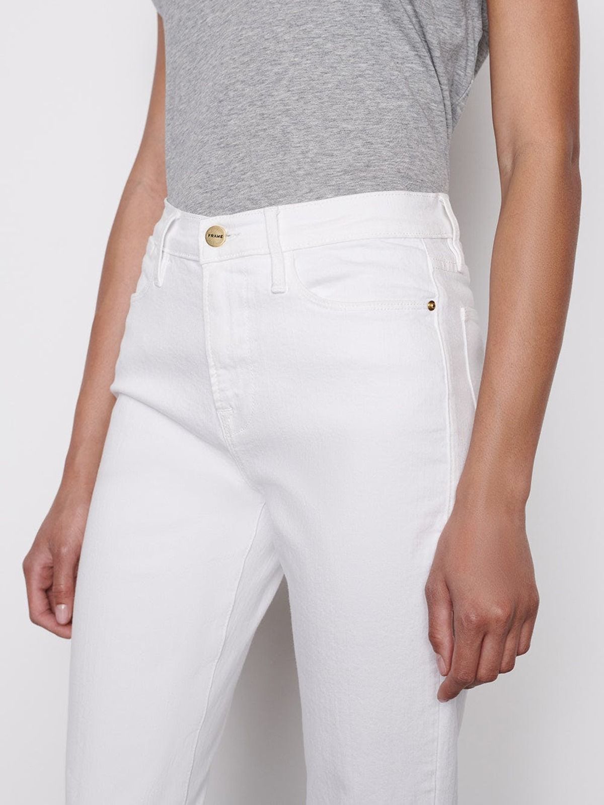 High Straight denim trousers - White