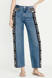 Pantalon Jane Wide Leg Crop Crochet en denim - Baines Clean