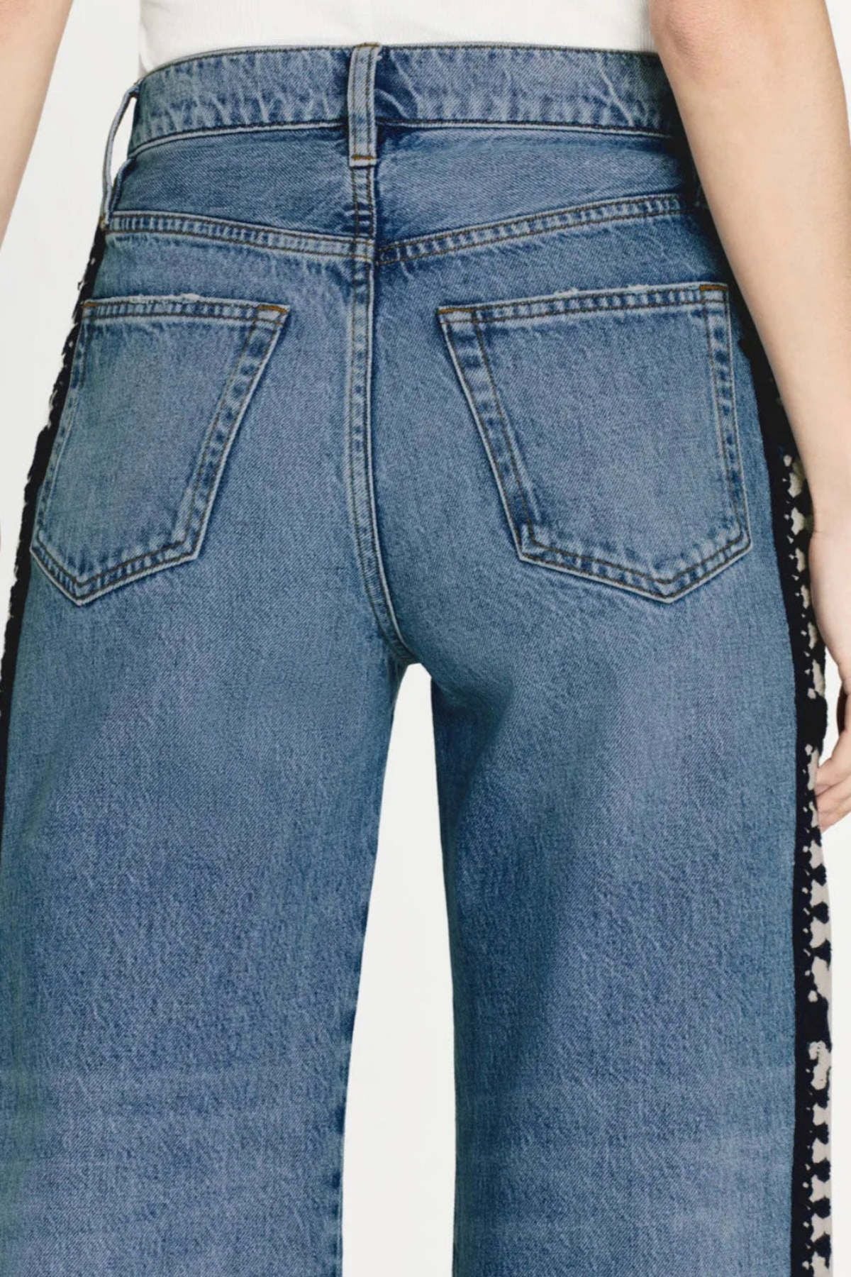 Pantalon Jane Wide Leg Crop Crochet en denim - Baines Clean