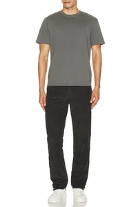 Men's Slim-Fit Denim Corduroy Trousers - Titanium