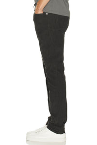 Men's Slim-Fit Denim Corduroy Trousers - Titanium
