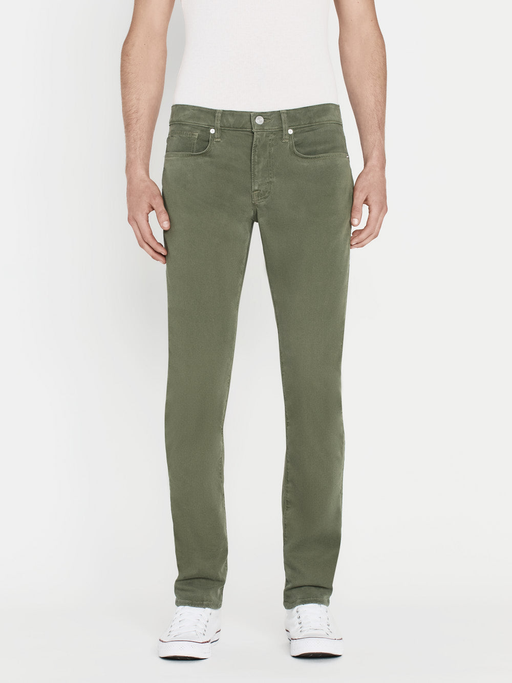 L'Homme Slim-fit denim trousers - Garage Dry Sage