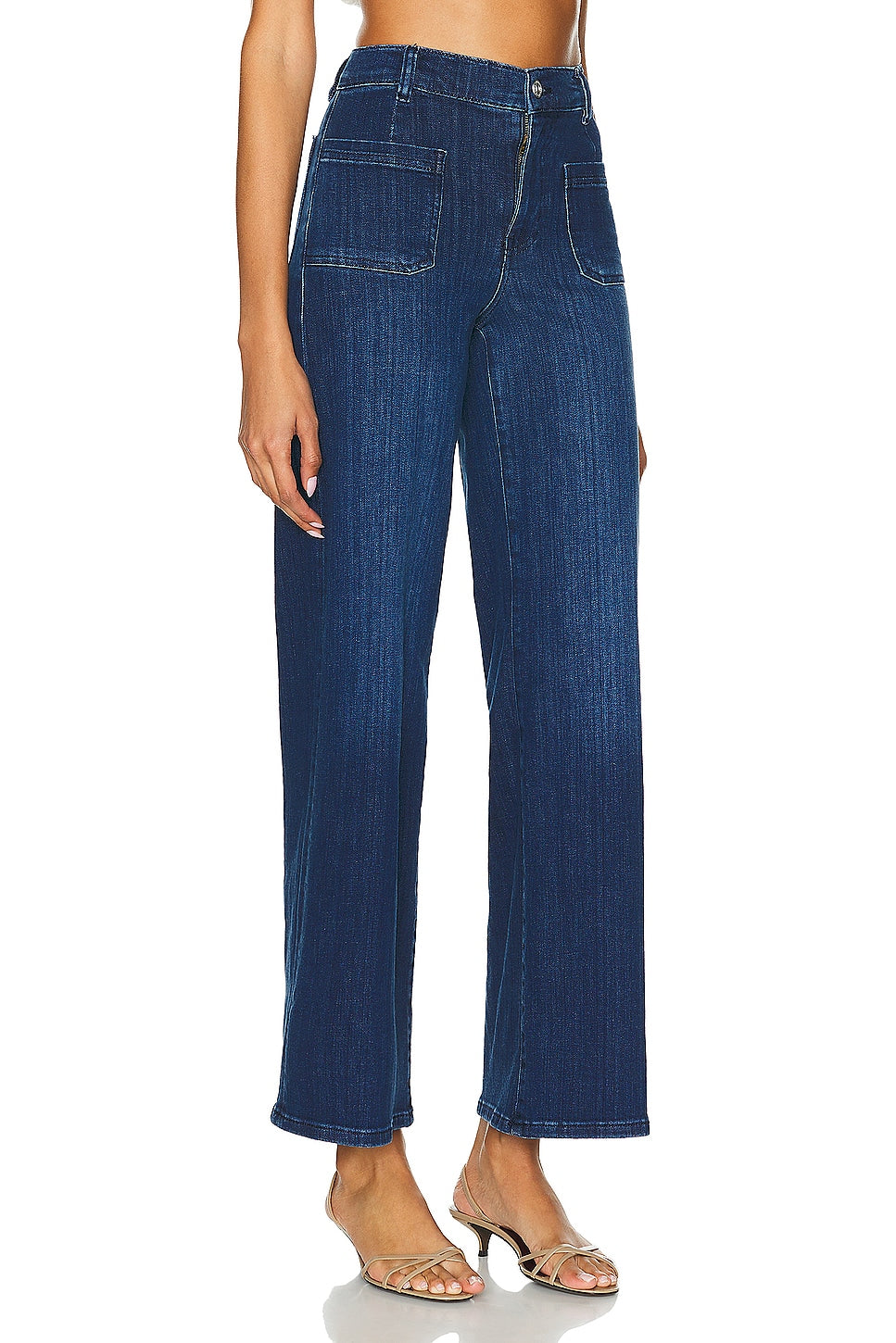 Bardot Pkt Slim Palazzo Denim Trousers - Thunderstorm