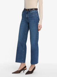 Pantalon Slim Palazzo Crop en denim - Elixir Raw After
